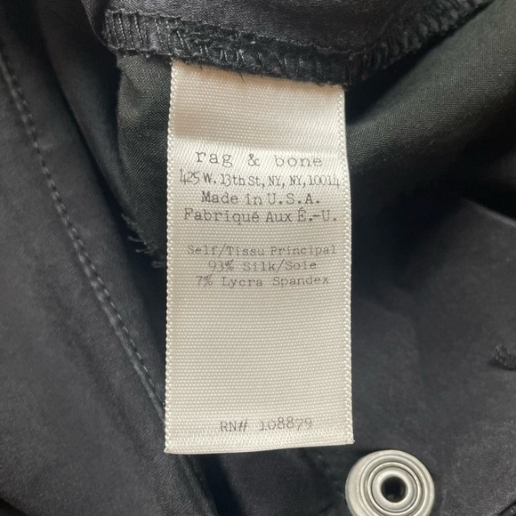 Rag & Bone Store Exclusive Black Silk and Lycra Relaxed Fit Tapered Trousers - Picture 3 of 11